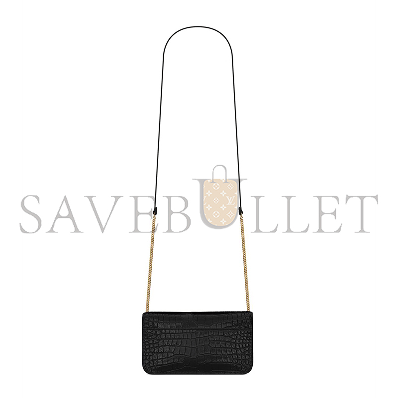 YSL CASSANDRE PHONE HOLDER IN SHINY CROCODILE-EMBOSSED LEATHER 635095DND1J1000 (18*11*2.5cm) YSL CASSANDRE PHONE HOLDER IN SHINY CROCODILE-EMBOSSED LEATHER 635095DND1J1000 (18*11*2.5cm)